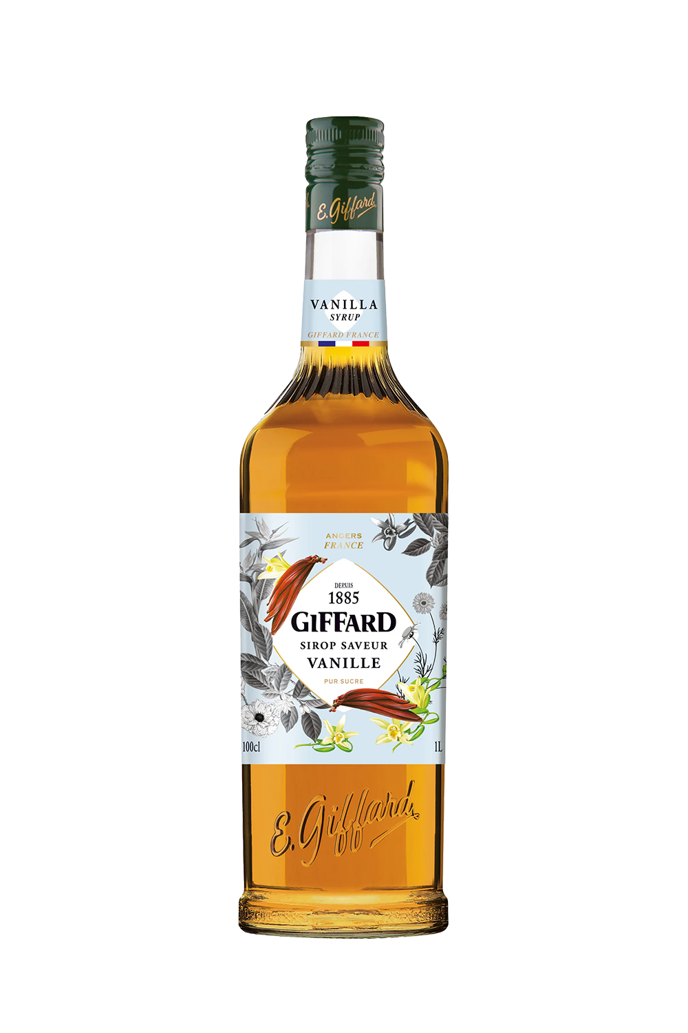 WS | Giffard Vanilla Syrup Glass, 2 Pack - 2 x 1 Litre | Bottles